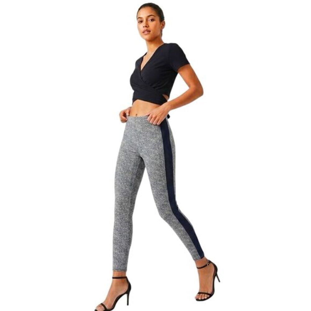Lysse Womens Pants Leggings High Rise Snake Denim Mob Wife Tweed Tuxedo Sz Small